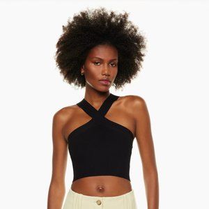 Babaton Sculpt Knit Criss Cross Cropped Tank Ribbed halter top